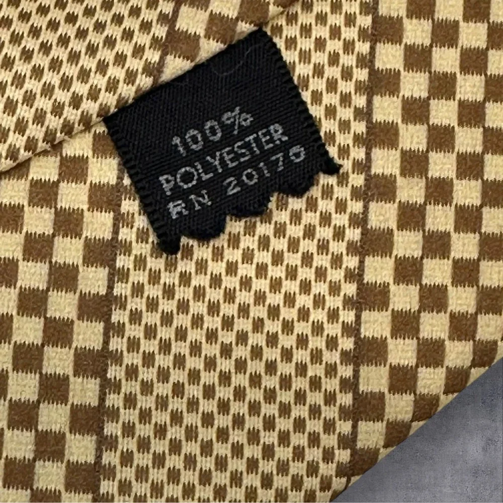 Lord Copley Vintage Silk Tie Tan Brown‎ Geometric Wide 4